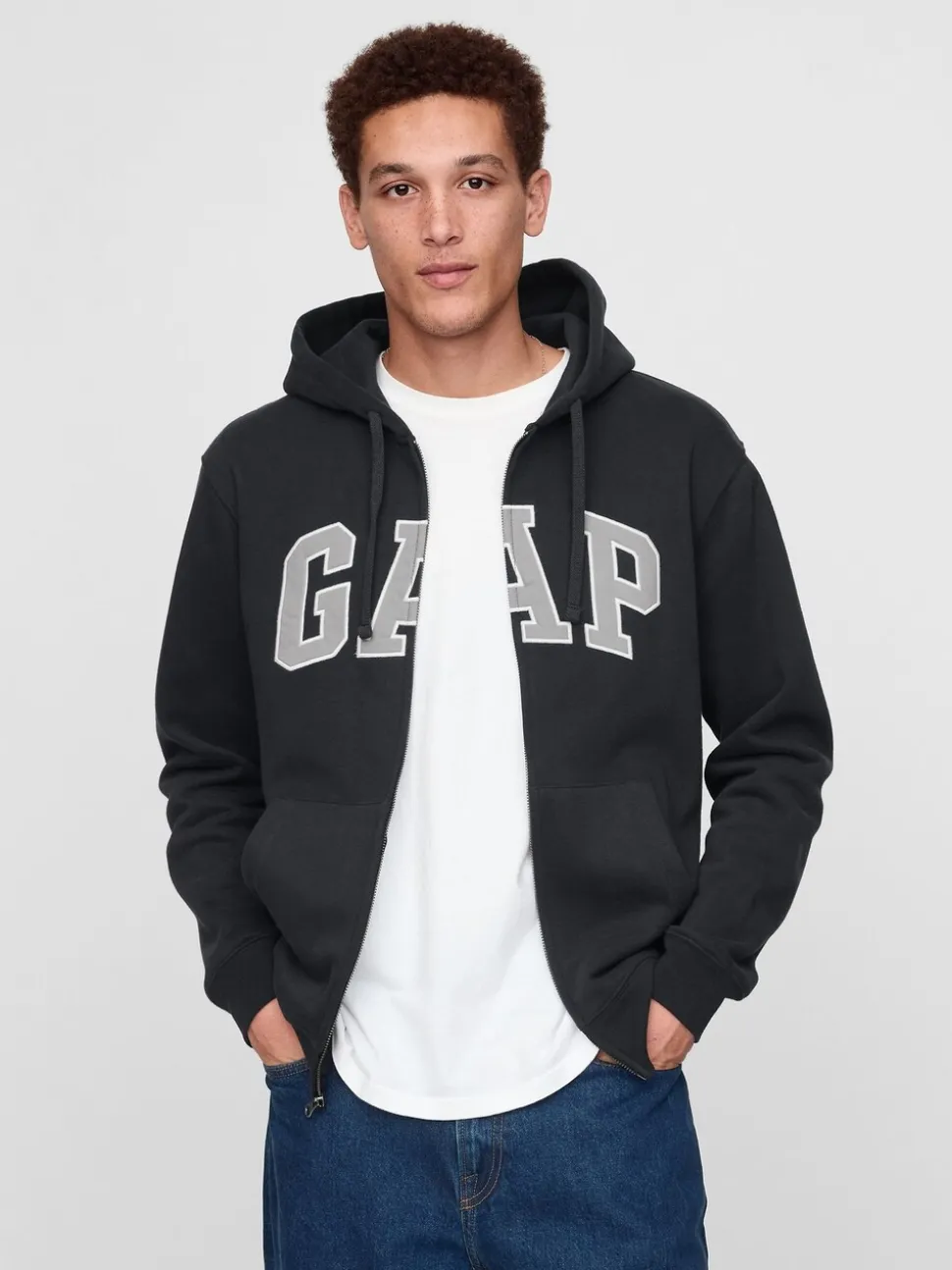 Donkerblauw - Gap VintageSoft Arch Logo Full Zip Hoodie