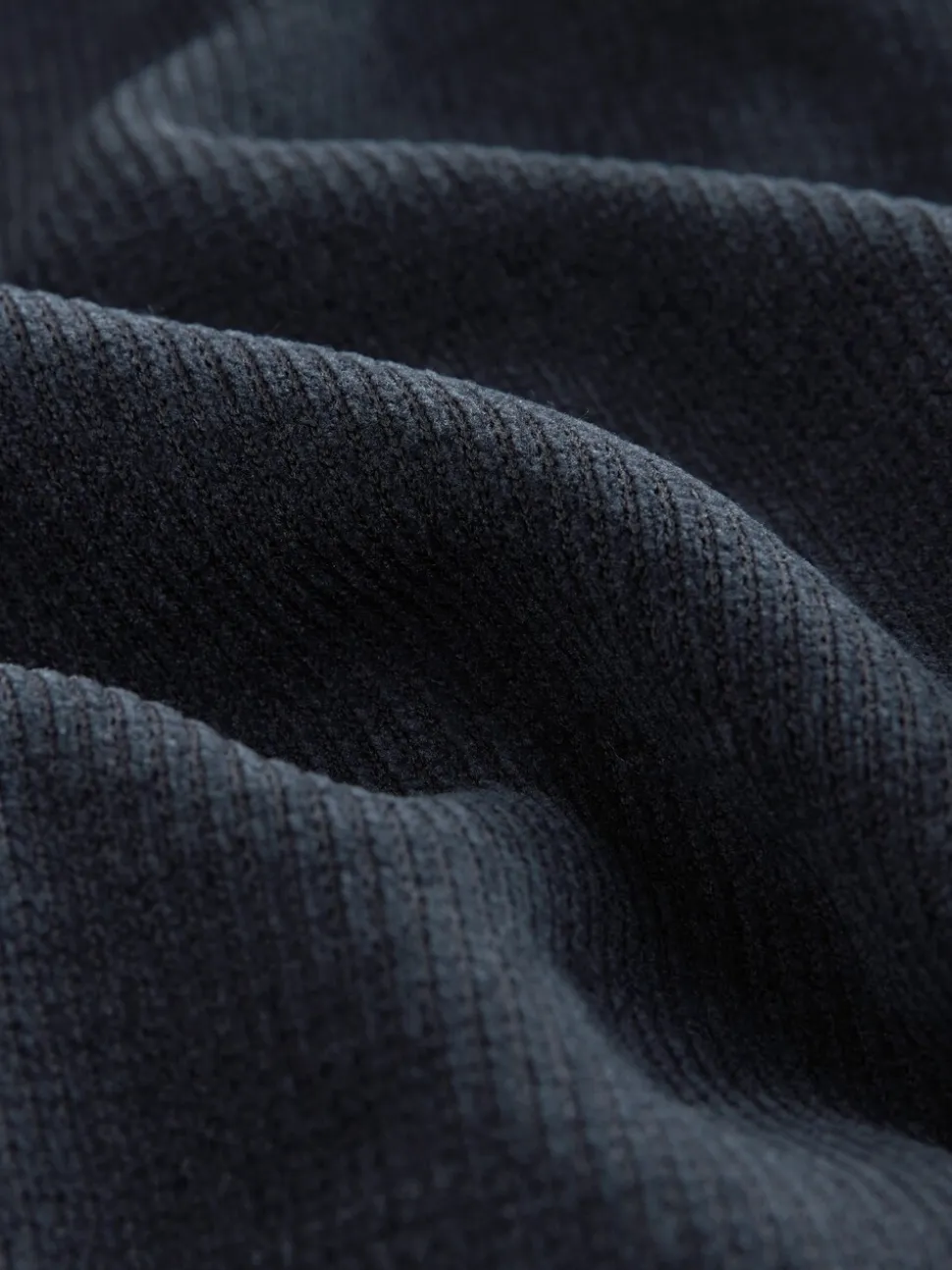 Donkerblauw - Geribbelde kamerjas met textuur