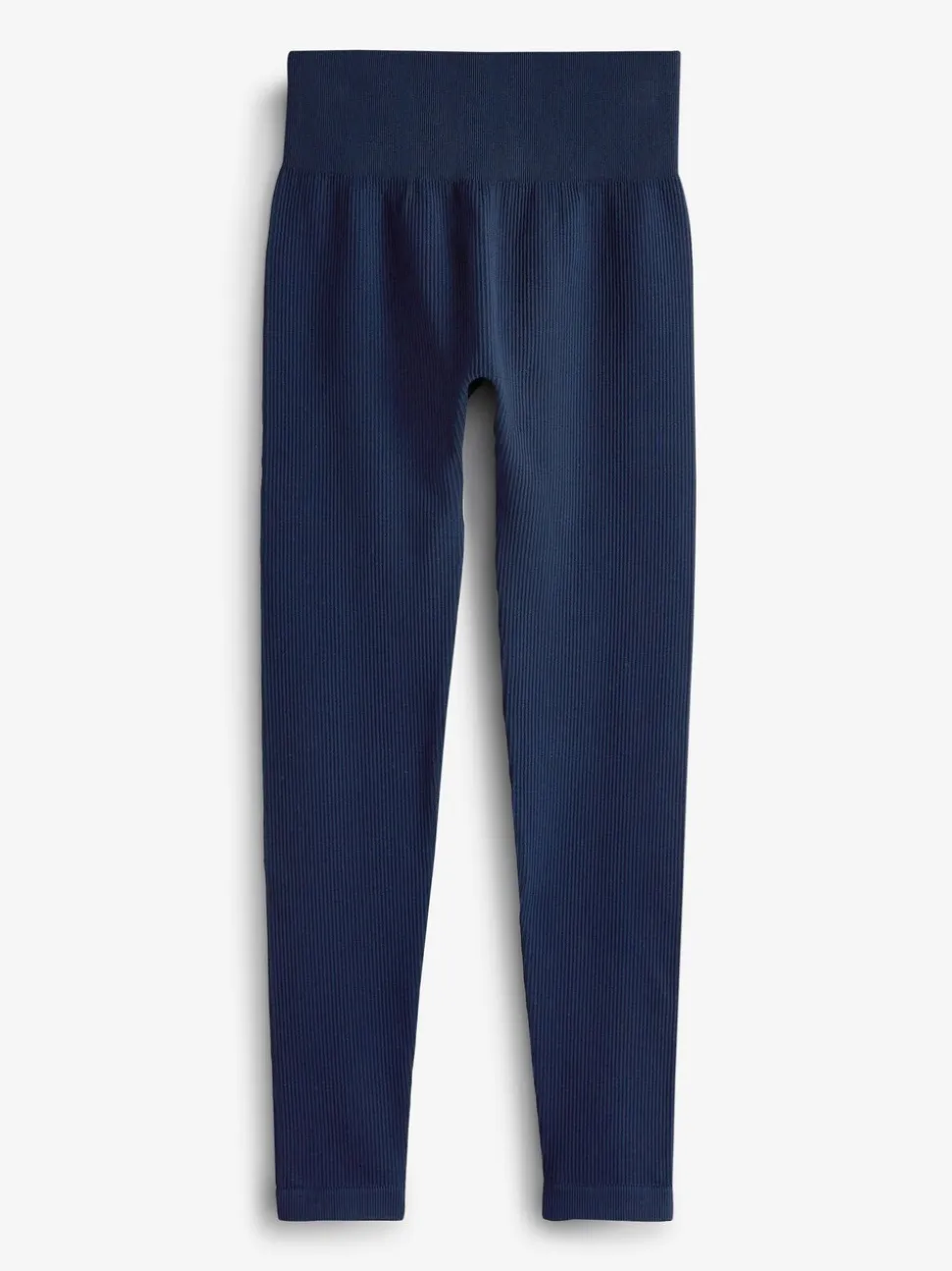 Donkerblauw - Geribbelde naadloze legging met hoge taille