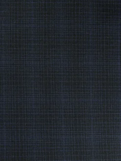 Donkerblauw - Geruit kostuum met smalle pasvorm: colbert