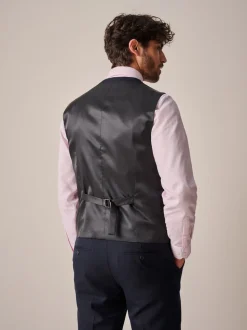 Donkerblauw - Herenvest met textuur
