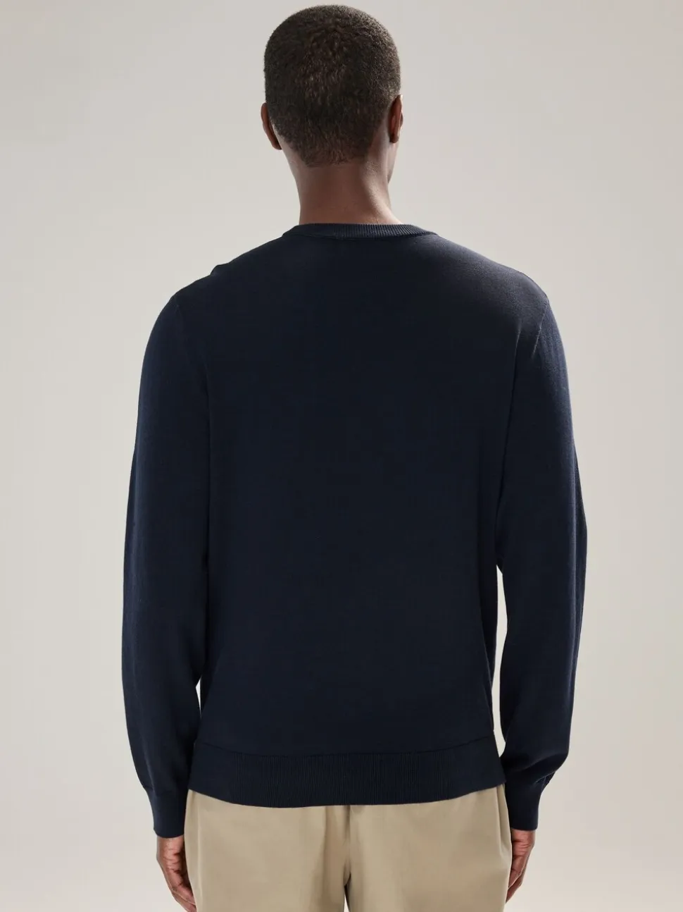 Donkerblauw - Hertlogo - Regular Fit Cotton Rich Crew Neck Jumper