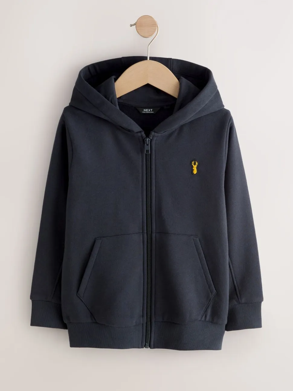 Donkerblauw - Hoodie met logo en ritssluiting (3-16jr)