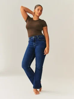 Donkerblauw - Hourglass Stretch Bootcut Denim Jeans