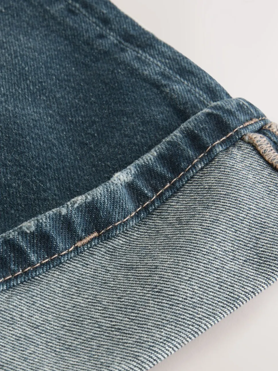 Donkerblauw - Jeans met omgeslagen wijde pijpen (3-16jr)