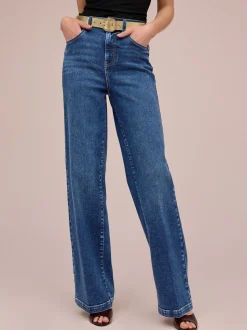 Donkerblauw - Jeans met wijde pijpen