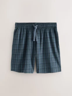 Donkerblauw - Jersey Check Pyjamas Shorts 2 Pack