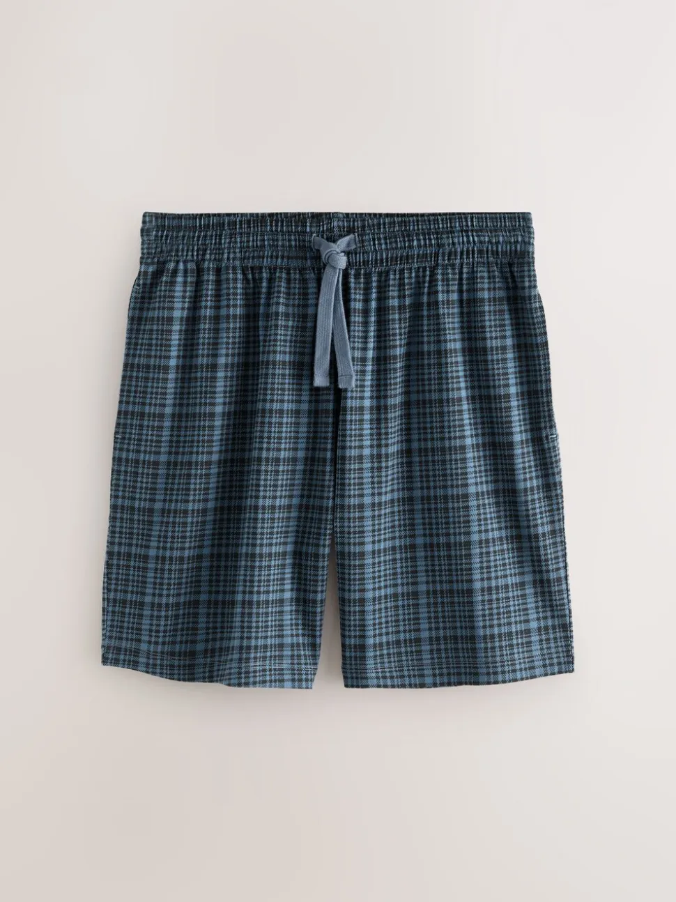 Donkerblauw - Jersey Check Pyjamas Shorts 2 Pack