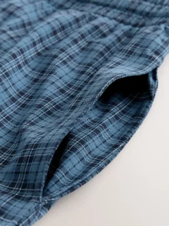 Donkerblauw - Jersey Check Pyjamas Shorts 2 Pack