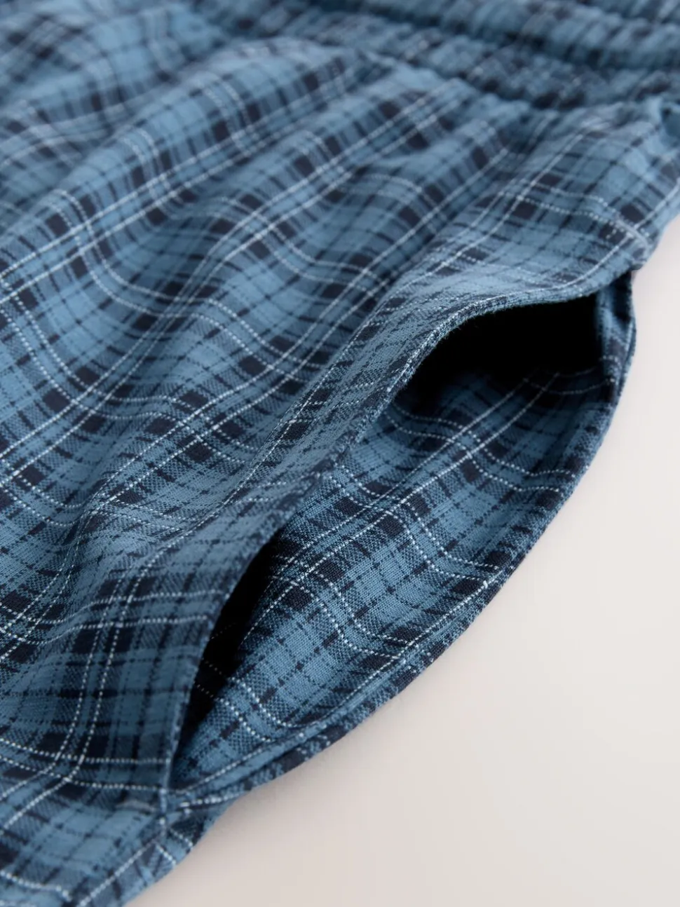 Donkerblauw - Jersey Check Pyjamas Shorts 2 Pack