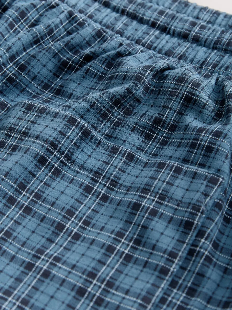 Donkerblauw - Jersey Check Pyjamas Shorts 2 Pack
