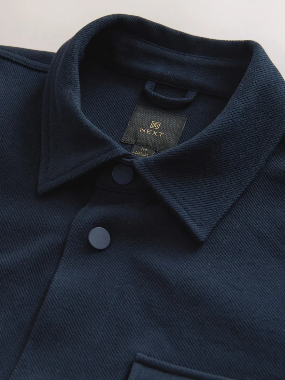 Donkerblauw - Jersey keperstof Overshirt met drukknopen