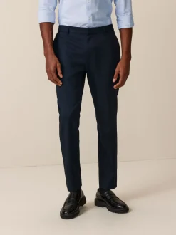 Donkerblauw - Joggingbroek met elastische tailleband en effen voorkant