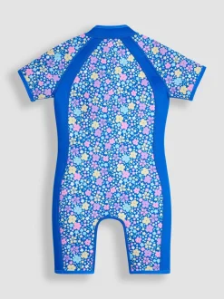 Donkerblauw - JoJo Maman Bébé Floral Print Junior Wetsuit