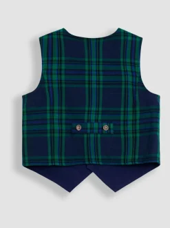 Donkerblauw - JoJo Maman Bébé 3-Piece Bow Tie Waistcoat & Shirt Set