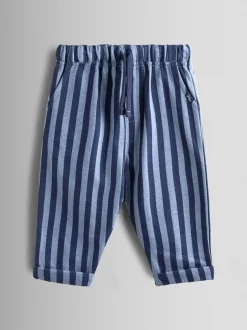 Donkerblauw - JoJo Maman Bébé 2-Pack Stripe & Plain Joggers