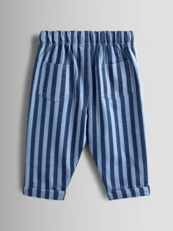 Donkerblauw - JoJo Maman Bébé 2-Pack Stripe & Plain Joggers