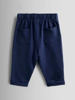 Donkerblauw - JoJo Maman Bébé 2-Pack Stripe & Plain Joggers