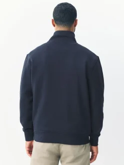 Donkerblauw - Kwartrits - Sweatshirt van jersey met hoog katoengehalte
