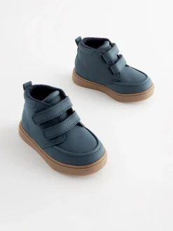 Donkerblauw - Laarsjes met klittenbandsluiting en warme voering