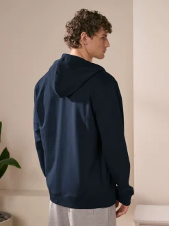 Donkerblauw - Lichte hoodie met rits