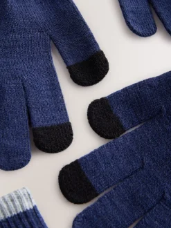Donkerblauw - Magic handschoenen 3 paar (3-16jr)