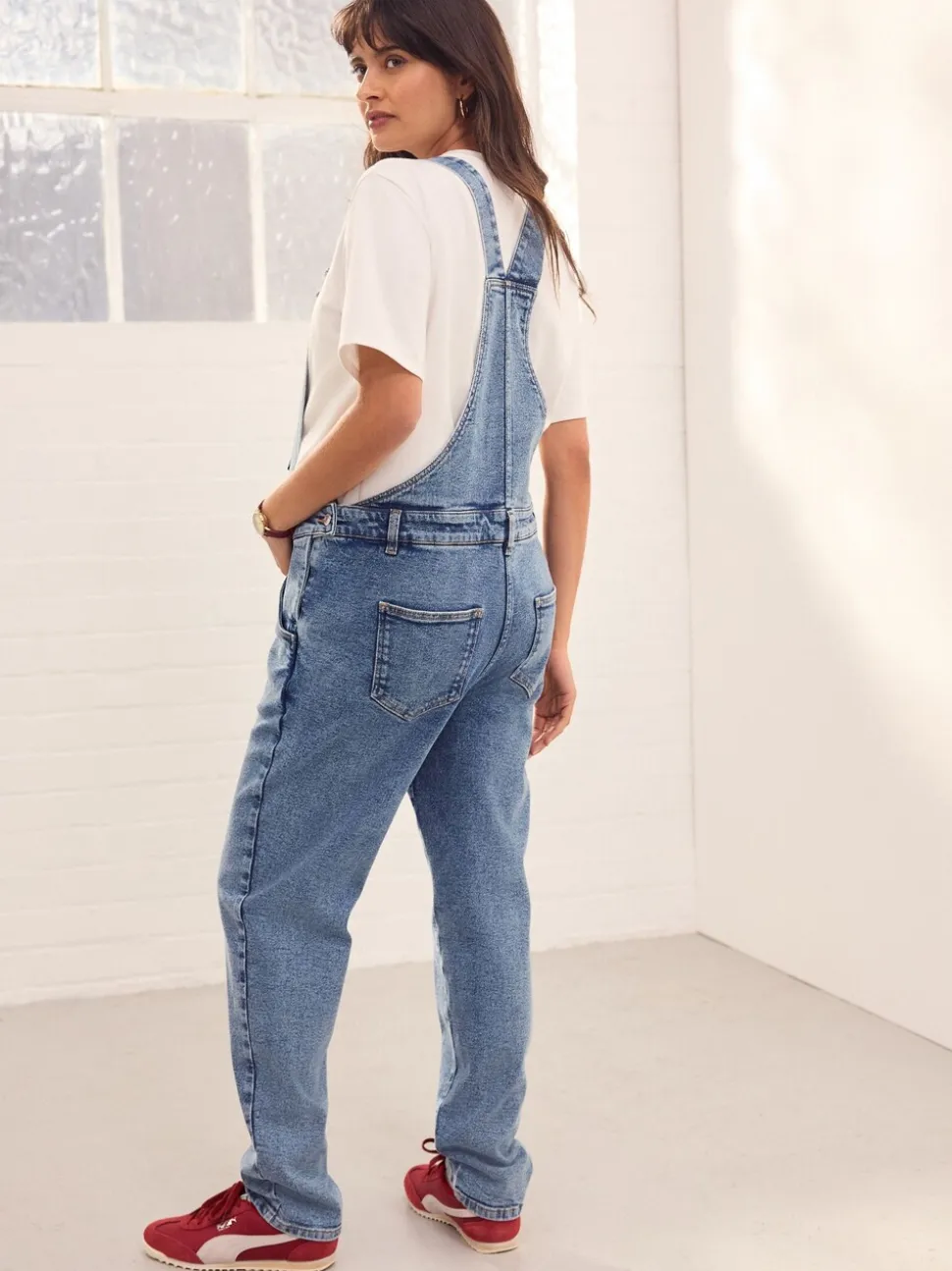 Donkerblauw - Maternity Denim Dungaree