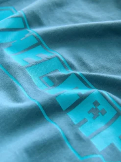 Donkerblauw - Minecraft T-shirt met pailletten (3-16jr)