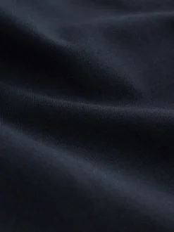 Donkerblauw - Modieus gesneden broek met wijde pijpen van wol