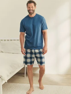 Donkerblauw - Motionflex behaaglijke pyjamaset met korte broek