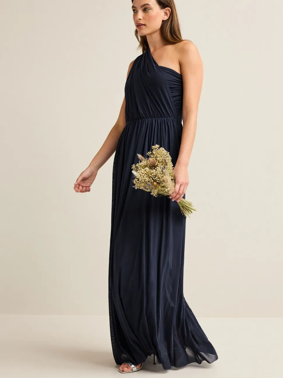 Donkerblauw - Multiway mesh Maxi-jurk voor Bruiloftsgasten