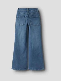 Donkerblauw - Name It jeans met wijde pijpen