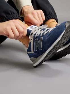 Donkerblauw - New Balance 574 herenslippers