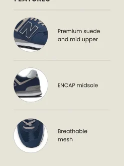 Donkerblauw - New Balance 574 herenslippers