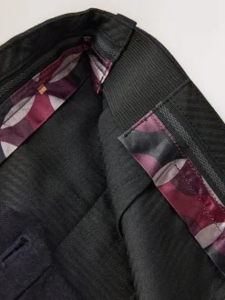 Donkerblauw - Normale Pasvorm - Signature - 100% Wollen broek met Motion Flex-tailleband
