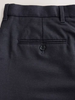 Donkerblauw - Normale Pasvorm - Signature - 100% Wollen broek met Motion Flex-tailleband