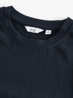 Donkerblauw - Normale Pasvorm - Zwaar T-shirt