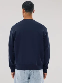 Donkerblauw - Normale Pasvorm - Heavyweight Cotton Rich Crew Neck Sweatshirt