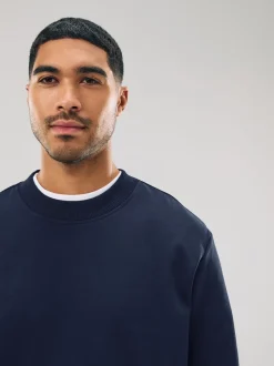 Donkerblauw - Normale Pasvorm - Heavyweight Cotton Rich Crew Neck Sweatshirt