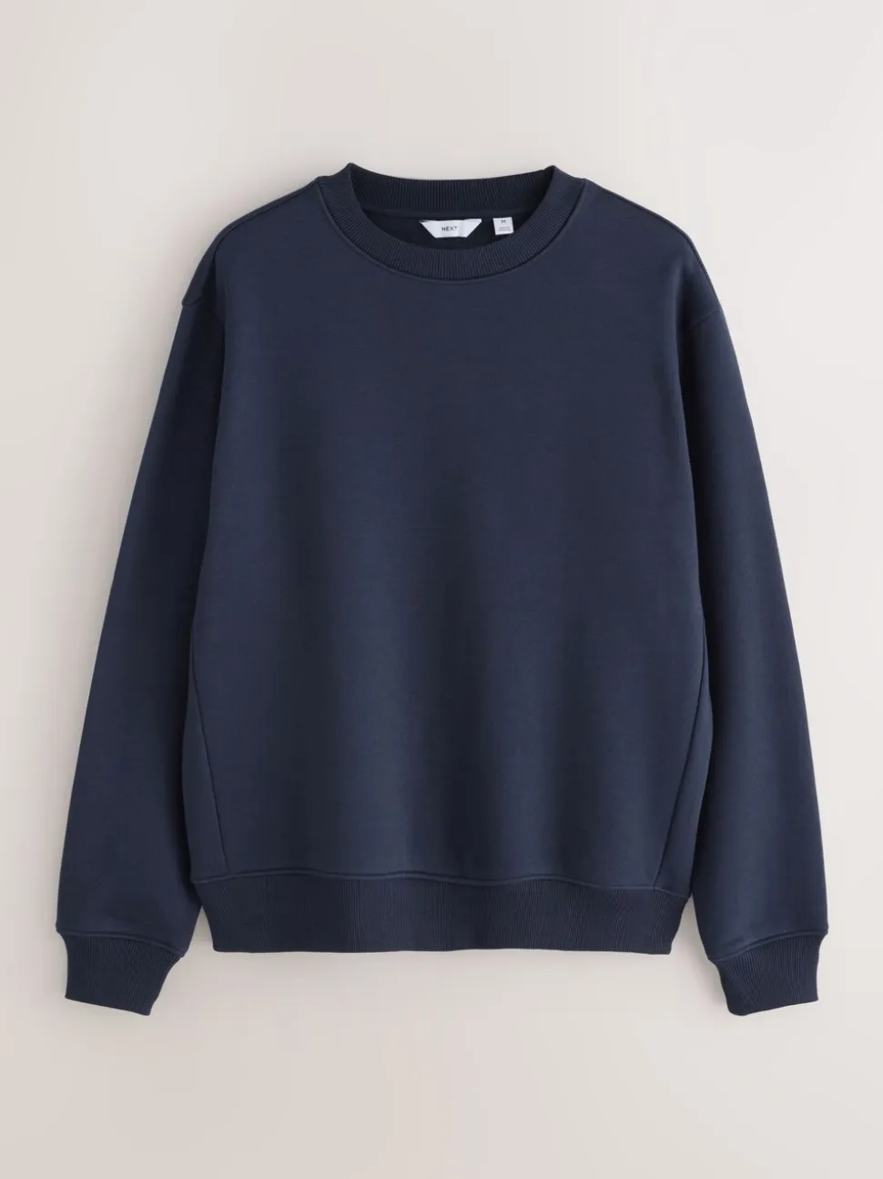Donkerblauw - Normale Pasvorm - Heavyweight Cotton Rich Crew Neck Sweatshirt
