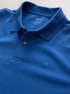 Donkerblauw - Normale Pasvorm - Piqué poloshirt met korte mouwen