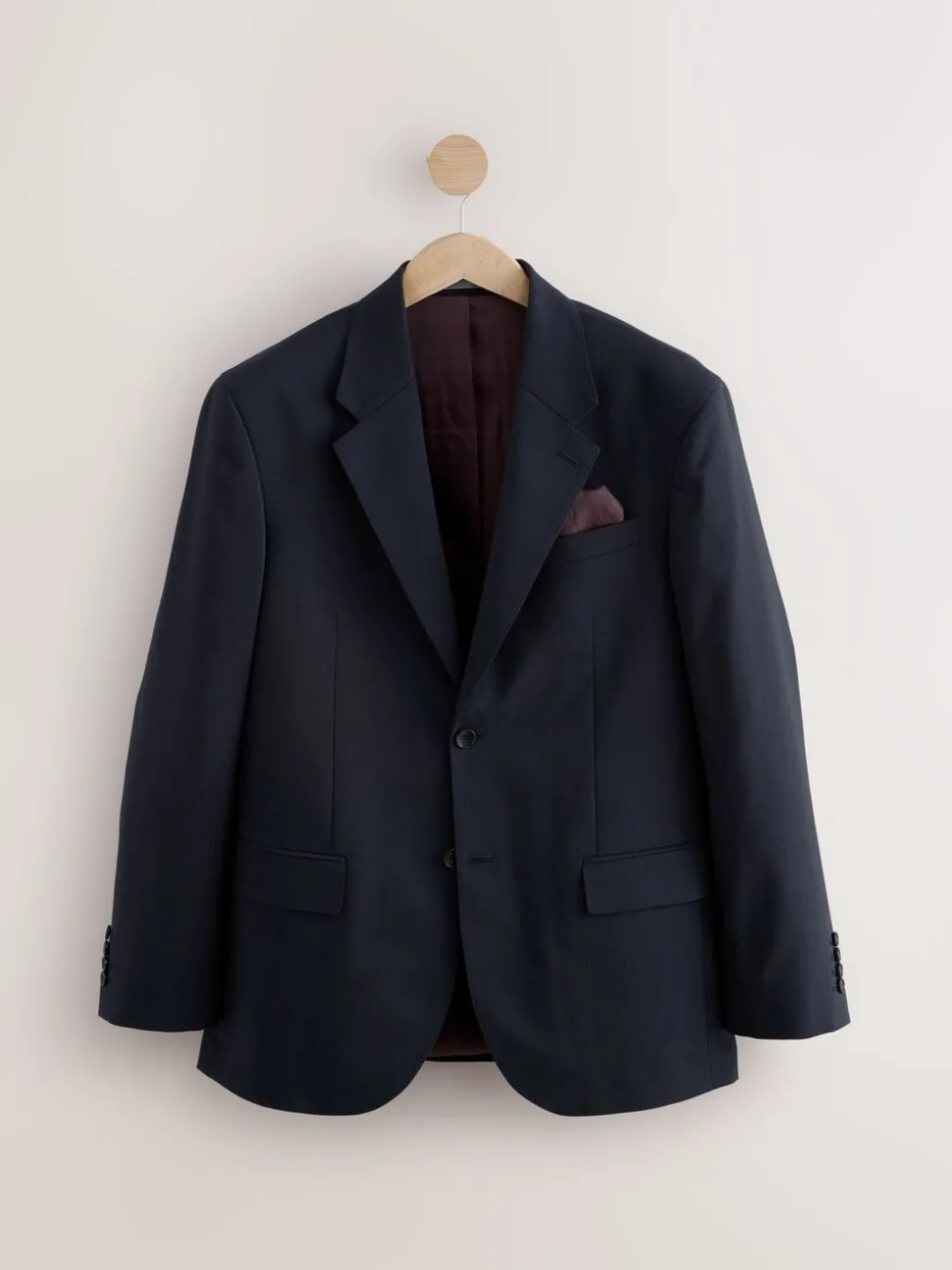 Donkerblauw - Normale Pasvorm - Signature Nova Fides 100% Italian Wool Suit Jacket
