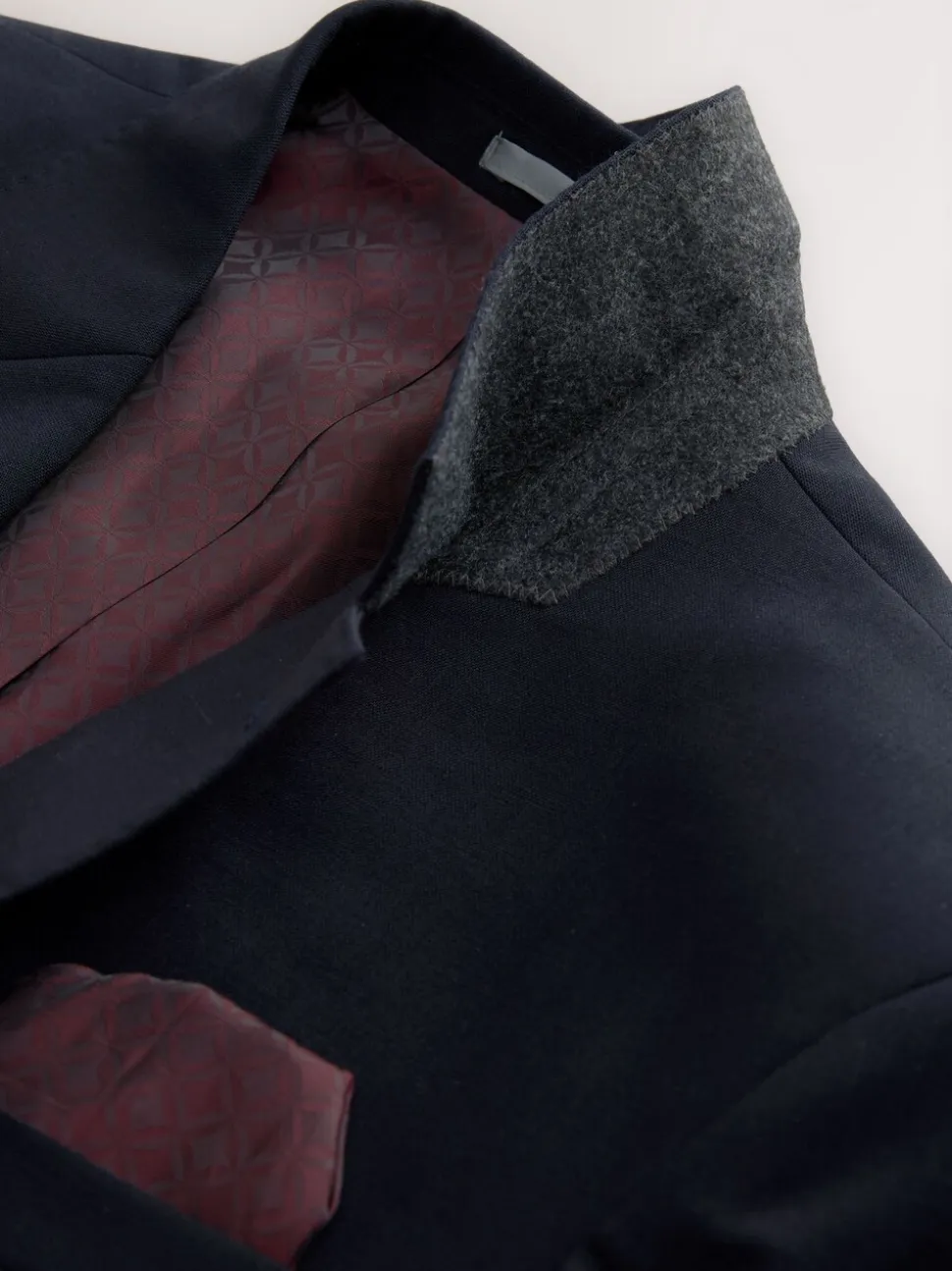 Donkerblauw - Normale Pasvorm - Signature Nova Fides 100% Italian Wool Suit Jacket