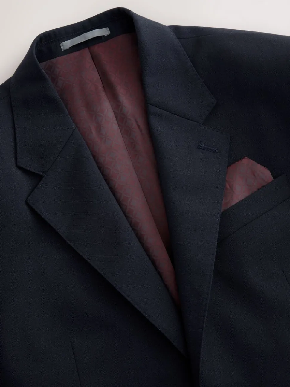 Donkerblauw - Normale Pasvorm - Signature Nova Fides 100% Italian Wool Suit Jacket