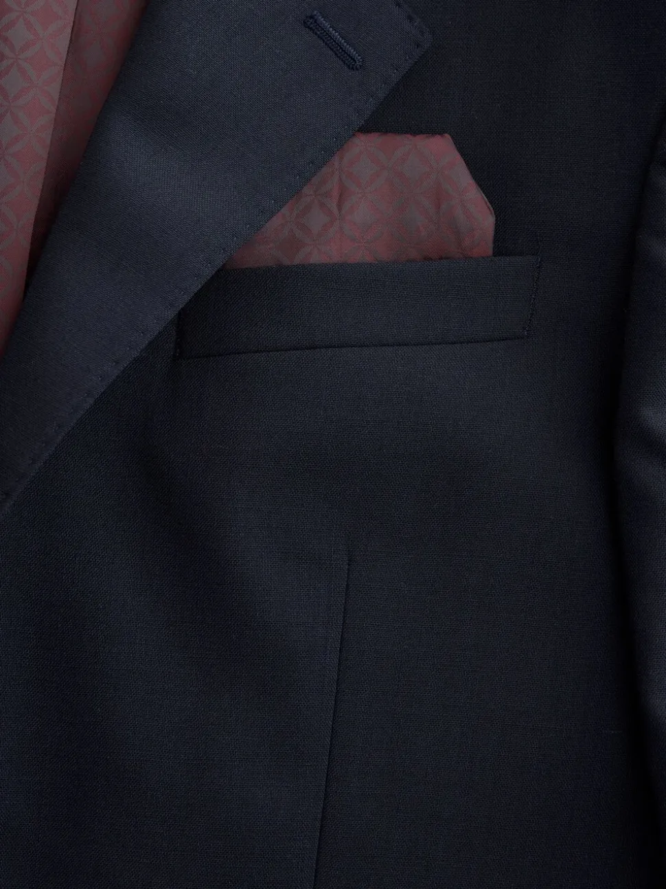 Donkerblauw - Normale Pasvorm - Signature Nova Fides 100% Italian Wool Suit Jacket