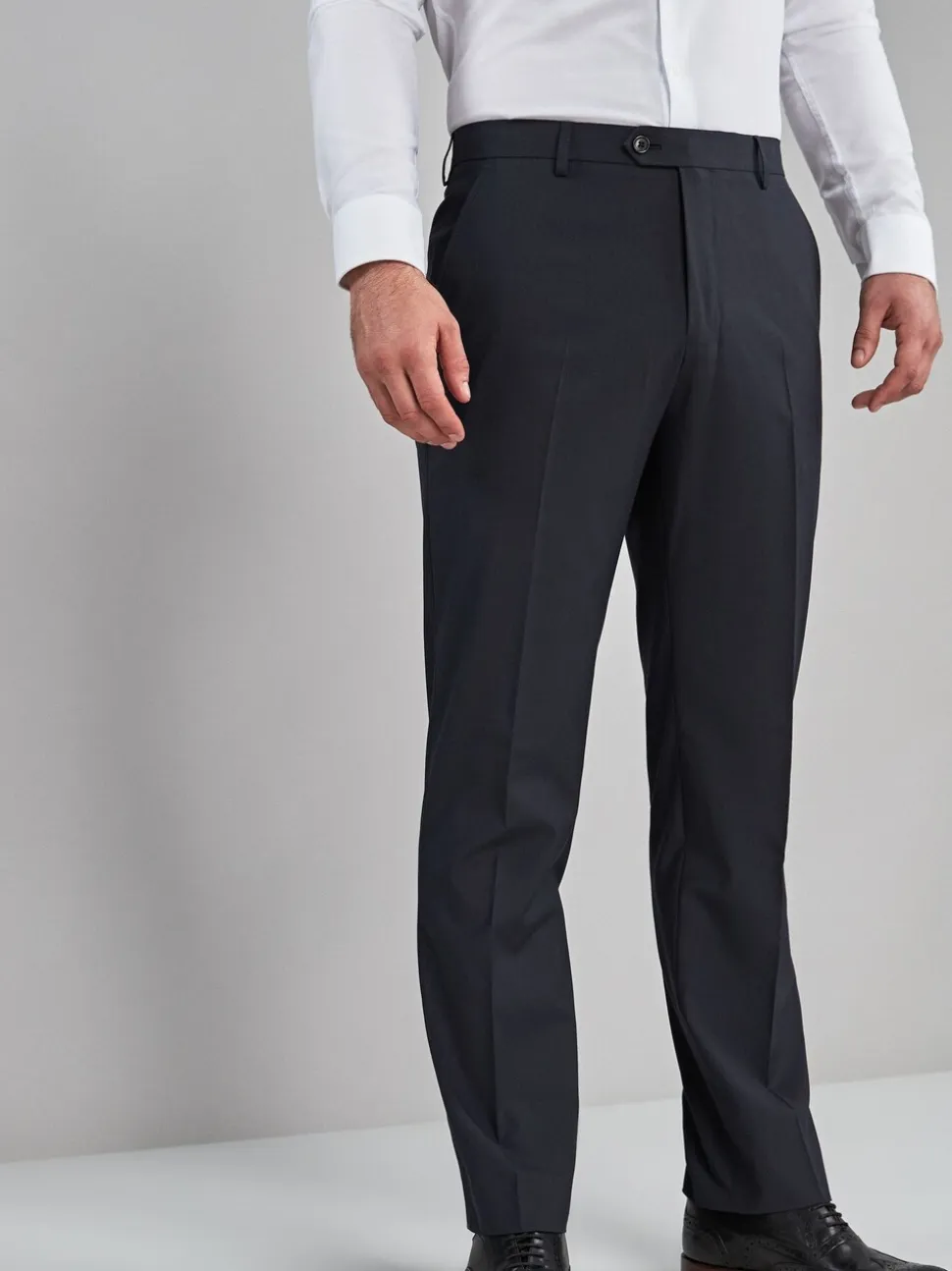 Donkerblauw - Normale Pasvorm - Chique stretchy broek