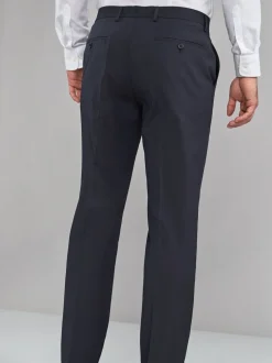 Donkerblauw - Normale Pasvorm - Chique stretchy broek