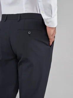 Donkerblauw - Normale Pasvorm - Chique stretchy broek