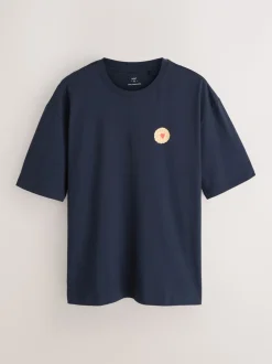 Donkerblauw - Printed Short Sleeve Jersey Pyjamas Set