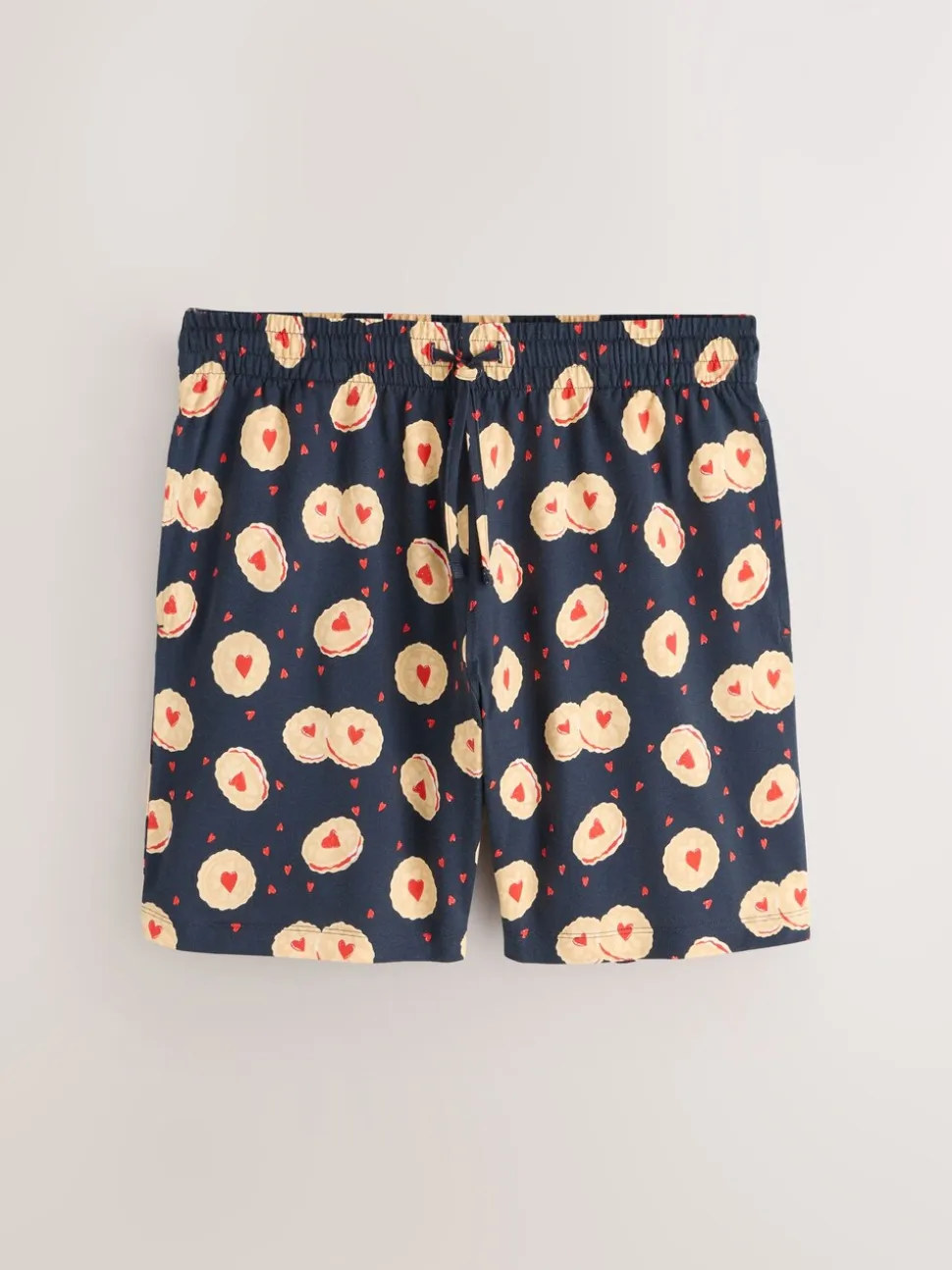 Donkerblauw - Printed Short Sleeve Jersey Pyjamas Set